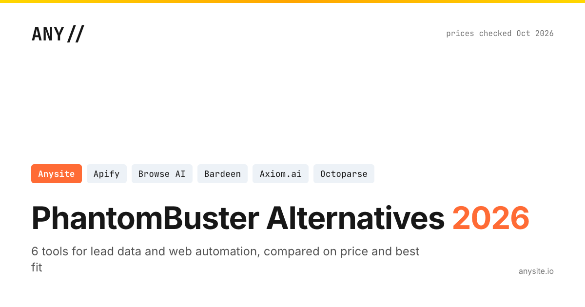 PhantomBuster Alternatives: 6 Tools for Lead Data and Web Automation in 2026