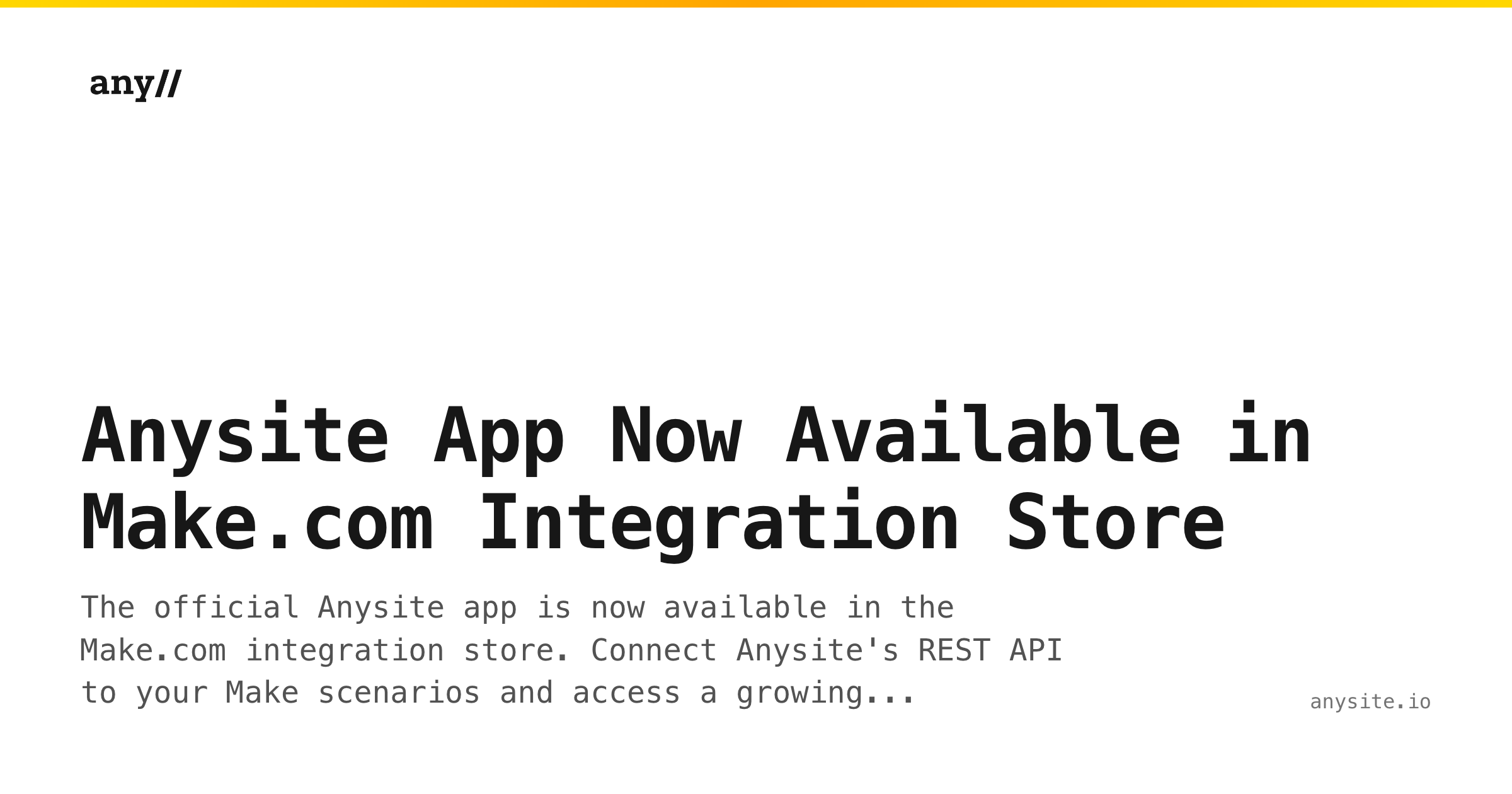 Anysite App Now Available in Make.com Integration Store