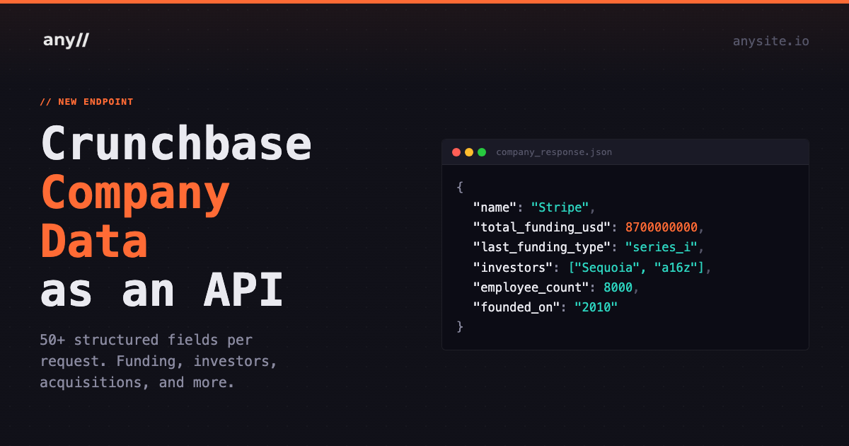 Crunchbase Company Data Is Now a First-Class API Endpoint